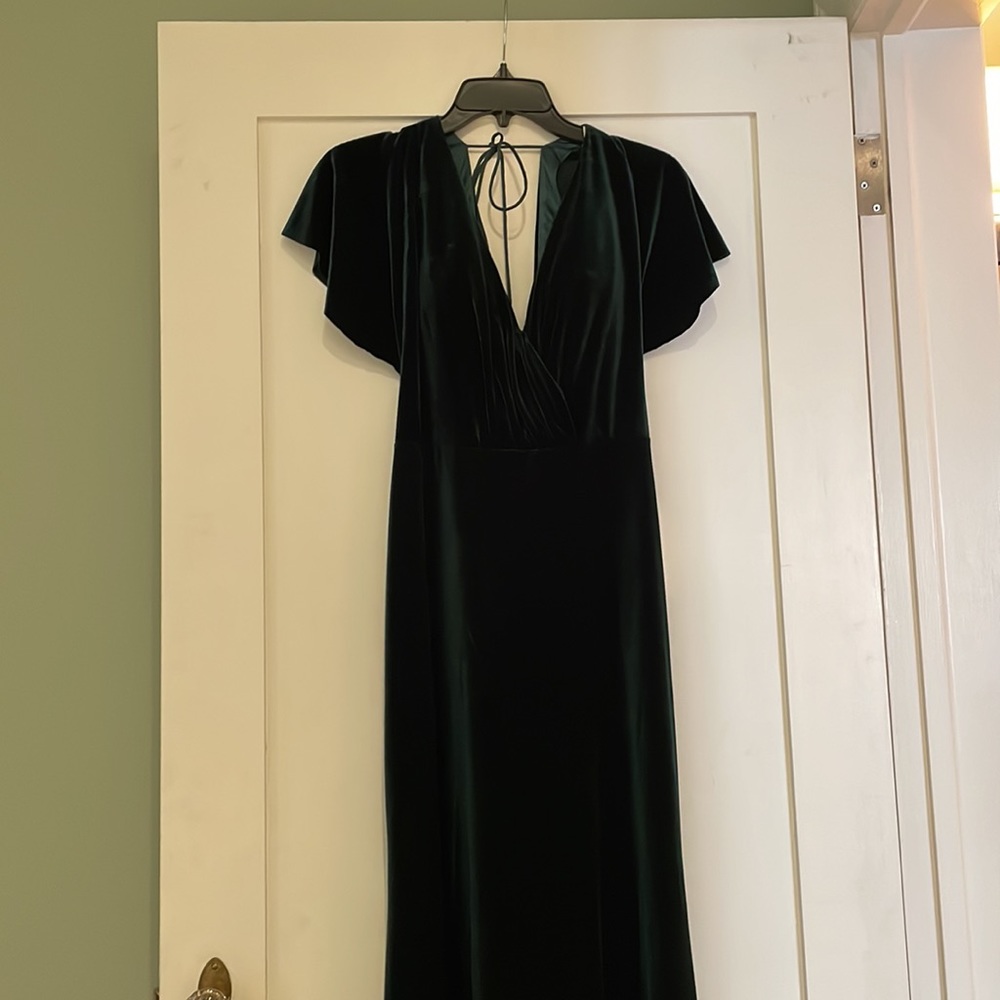 NWT / Jenny Yoo Green Velvet Dress / size 8